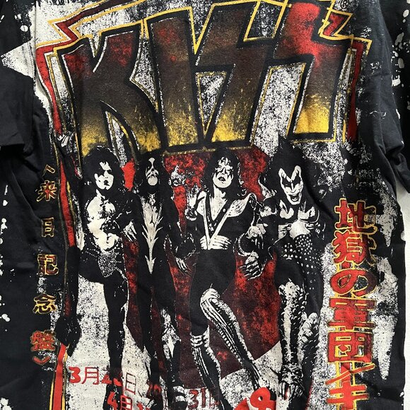 Kiss Destroyer‎ Havok Black T-Shirt Liquid Blue Tie Dye Licensed Medium - Picture 3 of 6